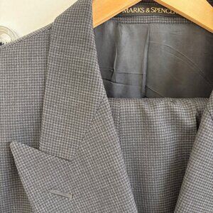 Marks & Spencer Men’s Double Breasted Suit Gray Jacket 42R & Pants 34Wx32-33L